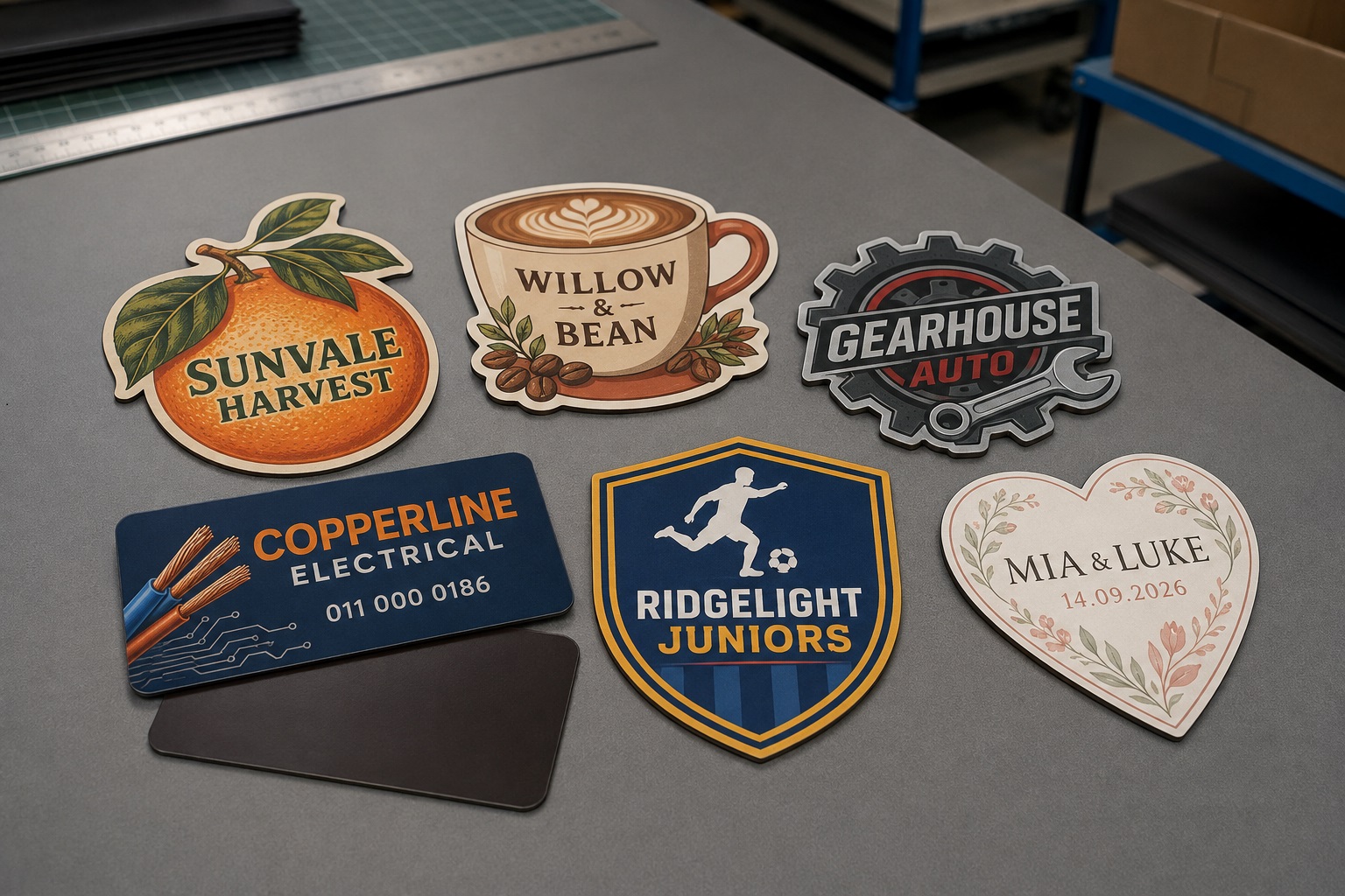 Custom promotional business magnets produced for South African brands