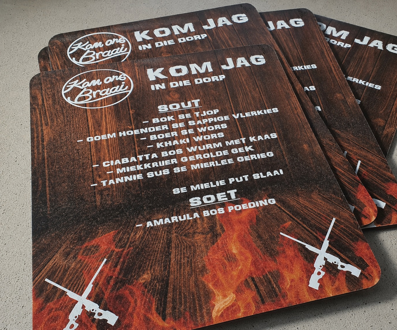 Custom printed menu boards produced by Dynamic Signs & Print