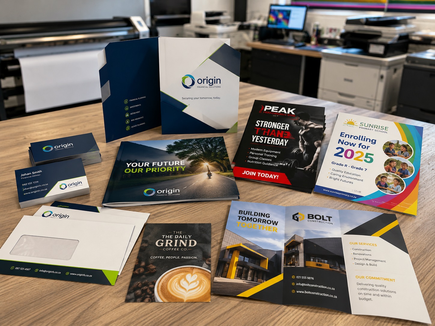 Full-colour business printing and finished printed materials produced by Dynamic Signs & Print in Springs, Gauteng