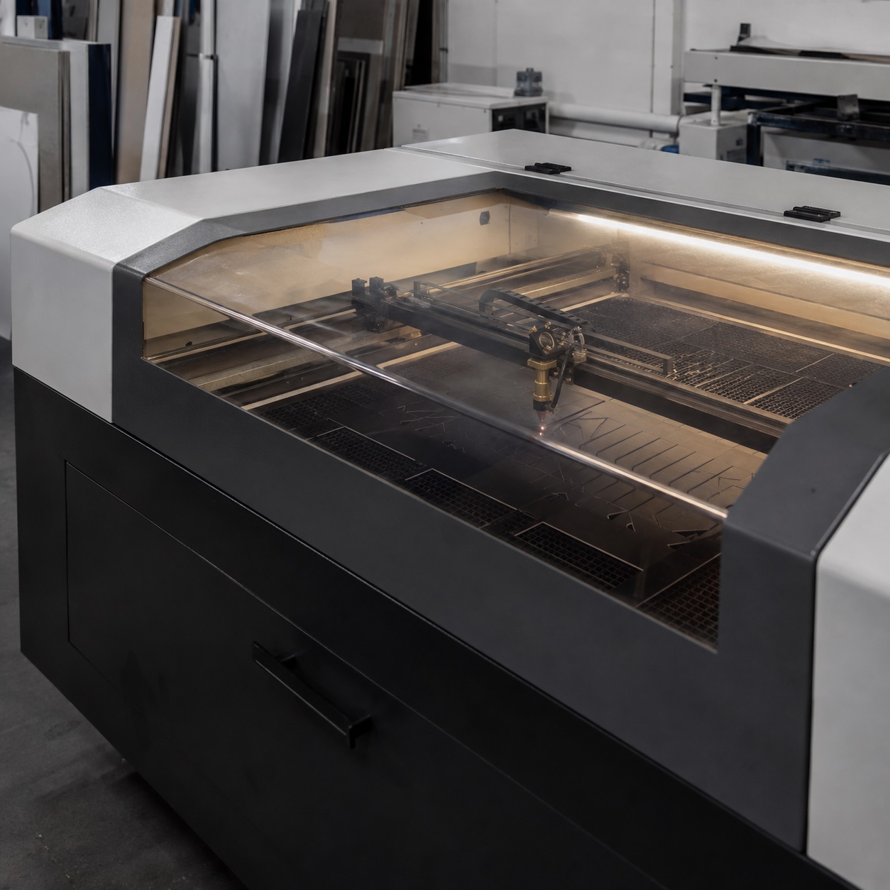Precision laser cutting production at Dynamic Signs and Print in Springs, Gauteng
