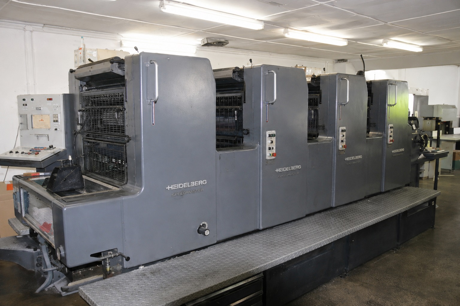 Four-colour sheet-fed lithographic printing press at Dynamic Signs and Print in Springs, Gauteng